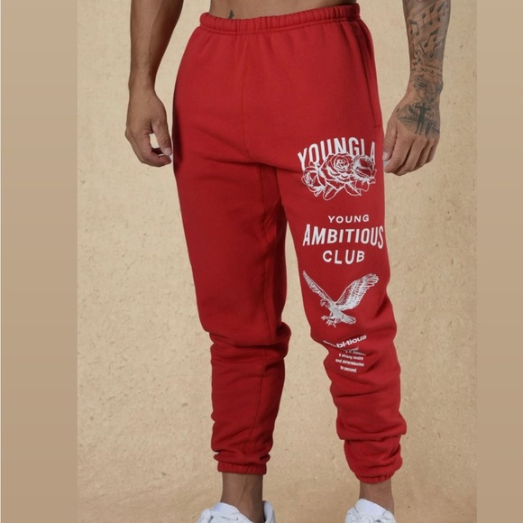 YOUNGLA 233 THE IMMORTAL JOGGERS FALL 22 red - Picture 3 of 4